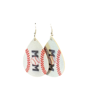 $12 or 2/$10 Baseball Mom Earrings.